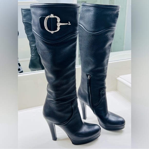 Gucci black leather boots - Picture 3 of 4